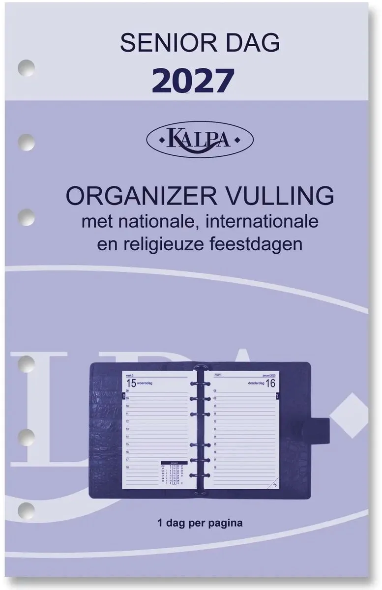 Kalpa 6221-27 150 x 95 mm Senior Agenda Vulling 1 Dag per Pagina NL 2027 fra Kalpa i Hvid – produktbillede