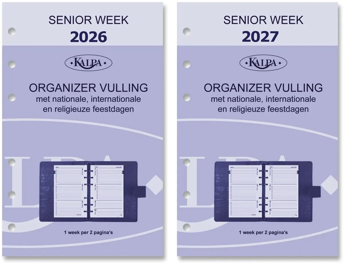 Kalpa 6227-26-27 150 x 95 mm Senior Agendaplanner Vulling 1 Week per 2 Paginas NL 2026 2027 by Kalpa in White – product photo