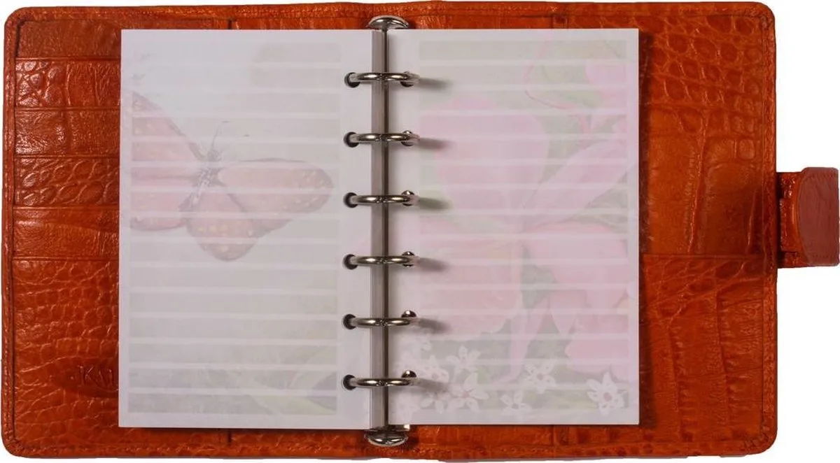 Kalpa 6232-08 125 x 80 mm Briefpapier Bloemenpatroon voor Pocket Organizer van Kalpa in Wit – productfoto