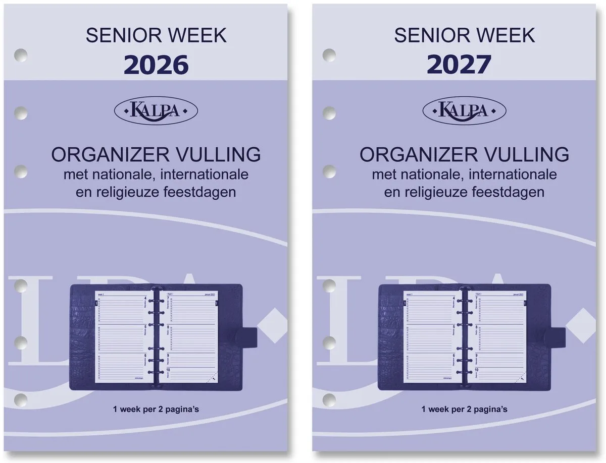 Kalpa 6327-27 150 x 95 mm Senior Planner Organizer Inzetstukken Jaardoos NL 2027 van Kalpa in Wit – productfoto