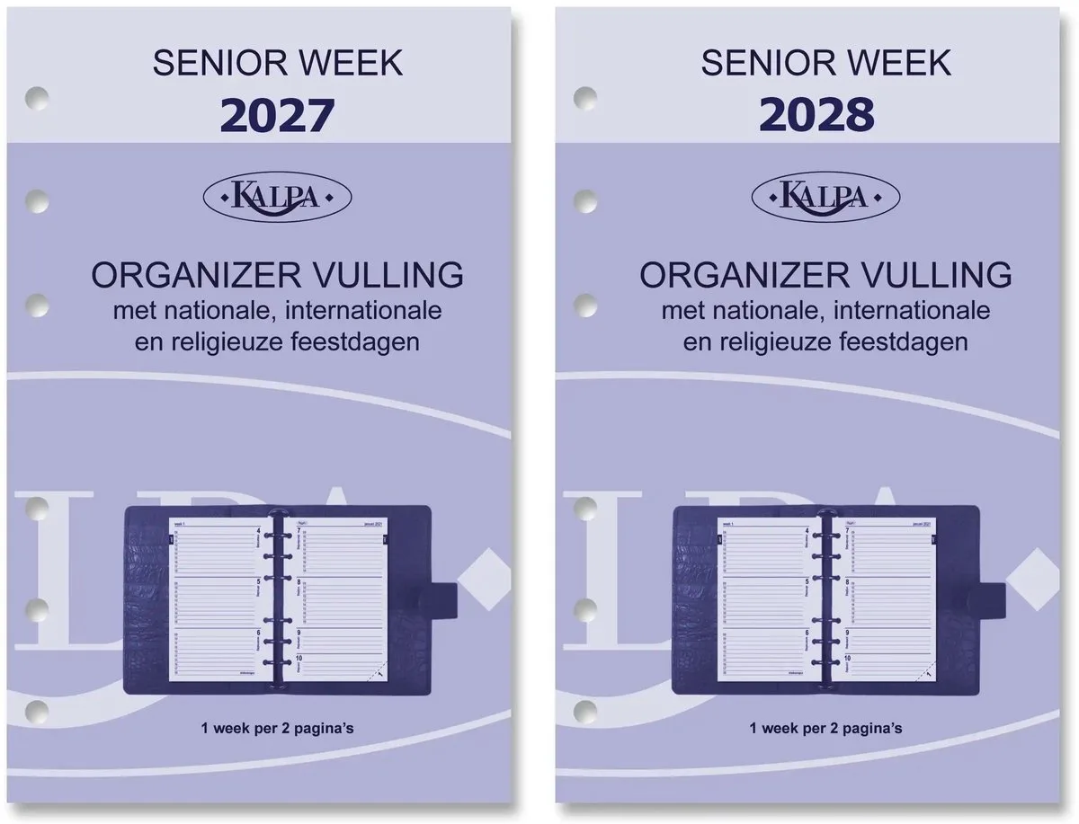 Kalpa 6327-27-28 150 x 95 mm Senior Planner Organizer Inzetstukken Jaardoos NL von Kalpa in Weiß – Produktfoto