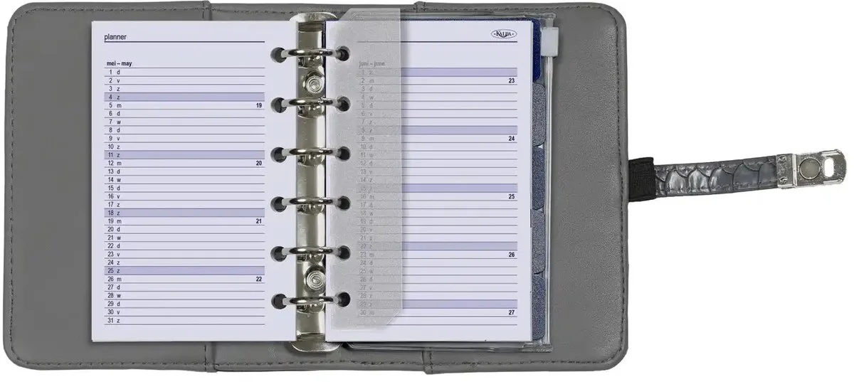 Kalpa 6331-26-27-28 125 x 80 mm Pocket Planner Organizer Vulling 1 Dag per Pagina Jaardoos EN NL 2026 2027 2028 van Kalpa in Wit – productfoto