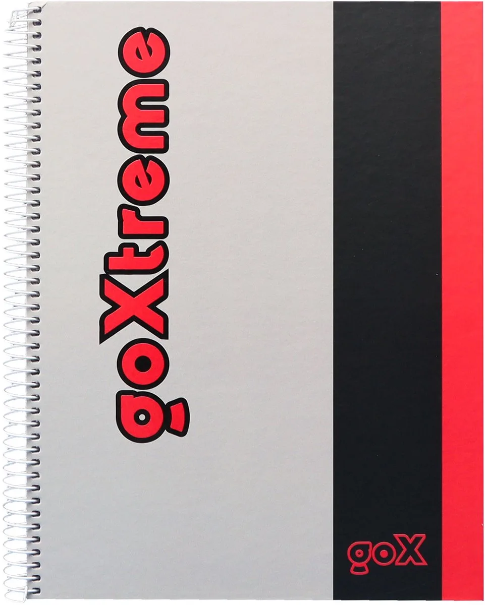 collegeblok goXTREME - formaat A4 - met lijn - tekst rood - 5 stuks fra Kangaro i Sort – produktbillede