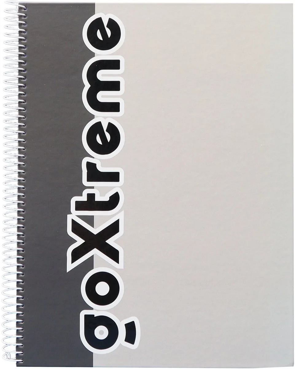 collegeblok goXTREME - formaat A5 - met ruit 5mm - 5 stuks van Kangaro in Tekst zwart – productfoto