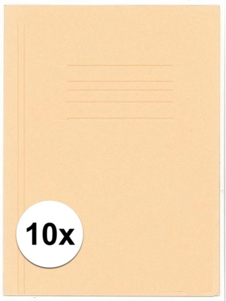 dossiermap 24 x 35 cm - 10x - 3 kleppen - A4 formaat - karton van Kangaro in Beige – productfoto