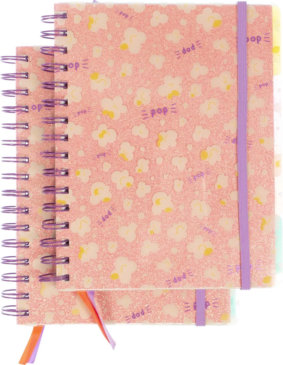 Kangaro 4-in-1 schrift - Beach Happy - A5 - lijn - 2 stuks von Kangaro in Rosa – Produktfoto
