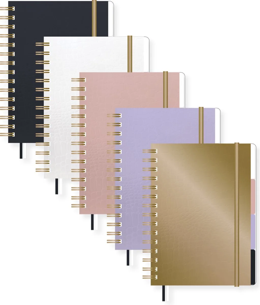 Kangaro 4-in-1 schrift - Pure Croco - A5 - lijn - 5 kleuren by Kangaro in Black – product photo