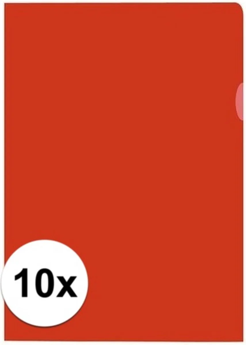 L-map A4 - PP 120 micron - transparant - 10 stuks by Kangaro in Red – product photo