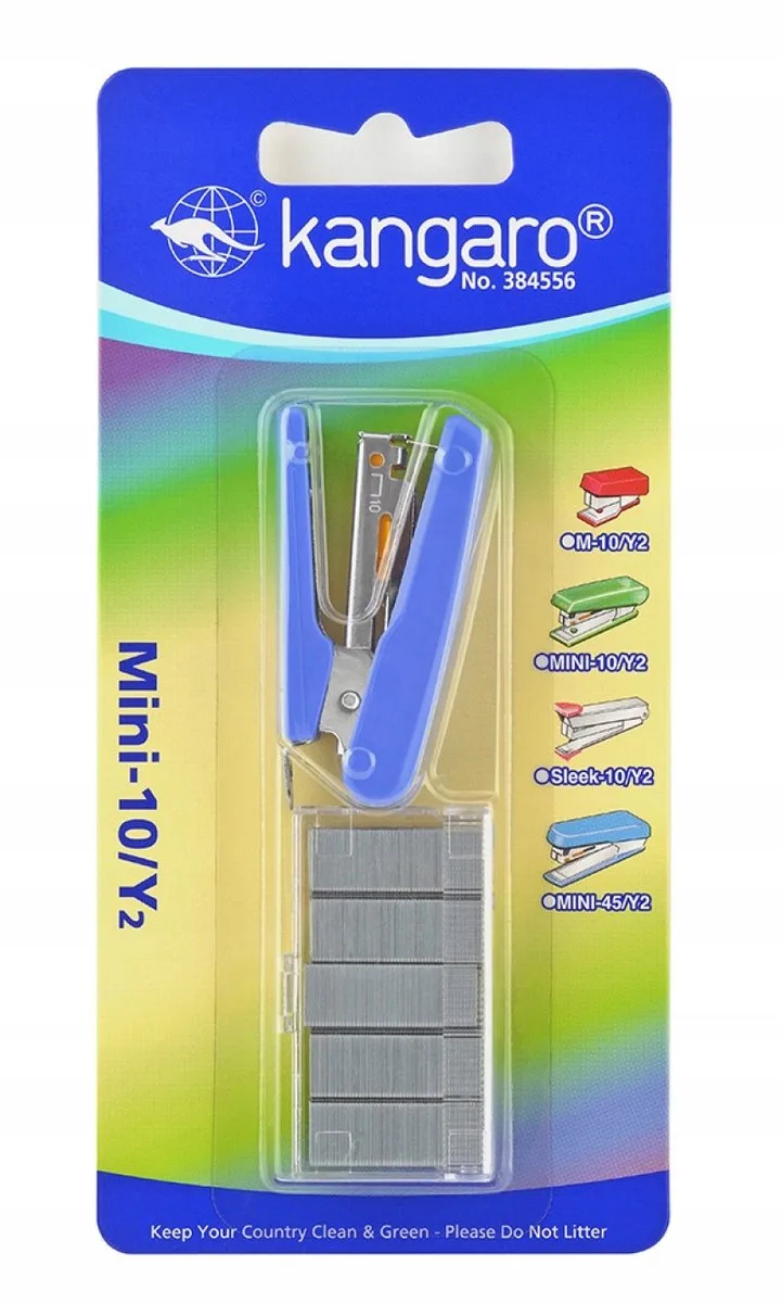 Mini-10/Y2 blauwe kantoornietmachine met nietjes från Kangaro i Blå – produktbild