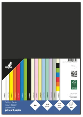 Multifunktionspapier, DIN A4, 120 g/qm, schwarz by Kangaro – product photo