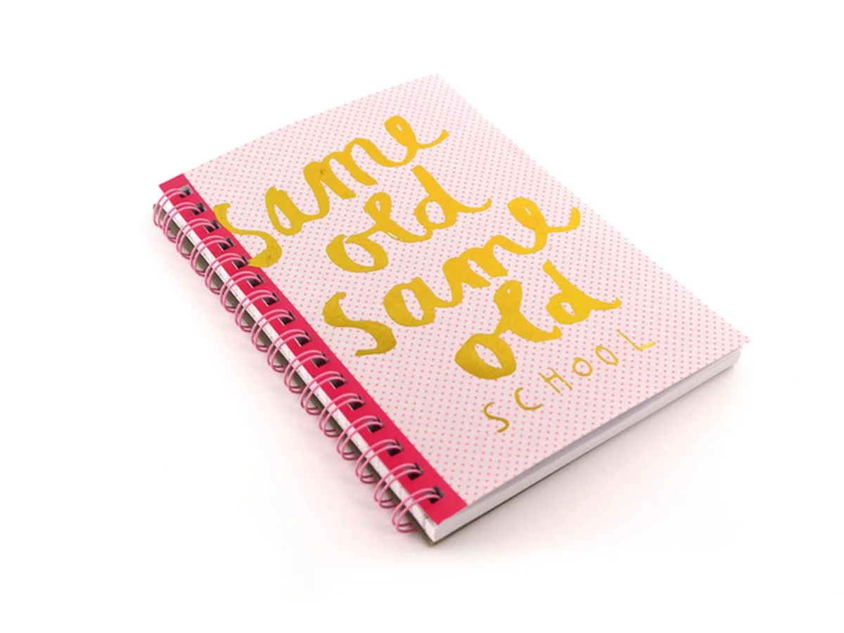 Notitieboek A5 'same old same old school' de Kangaro en Rose – photo produit