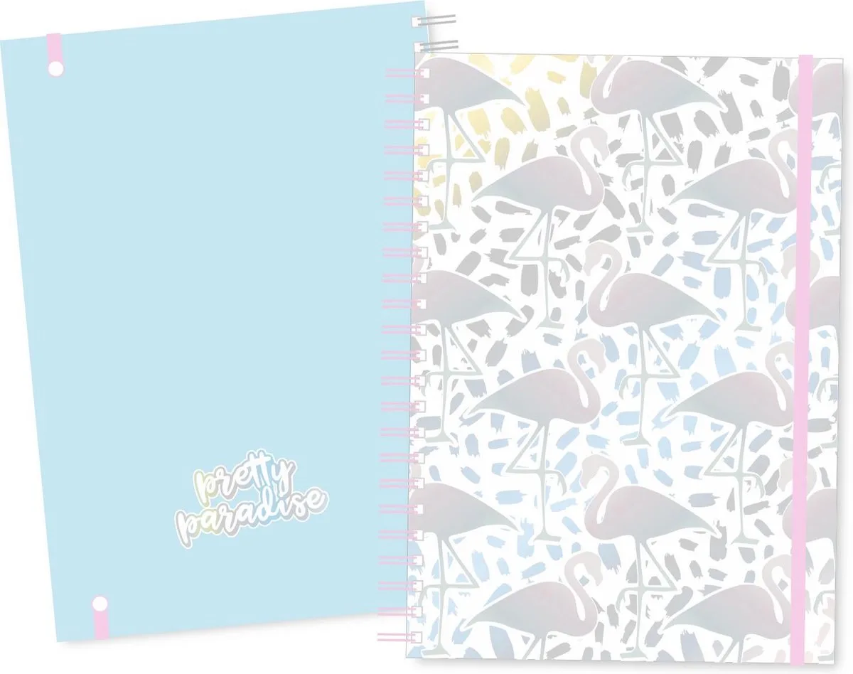 Pretty Paradise collegeblok A4 met elastiek van Kangaro in Dessin – productfoto