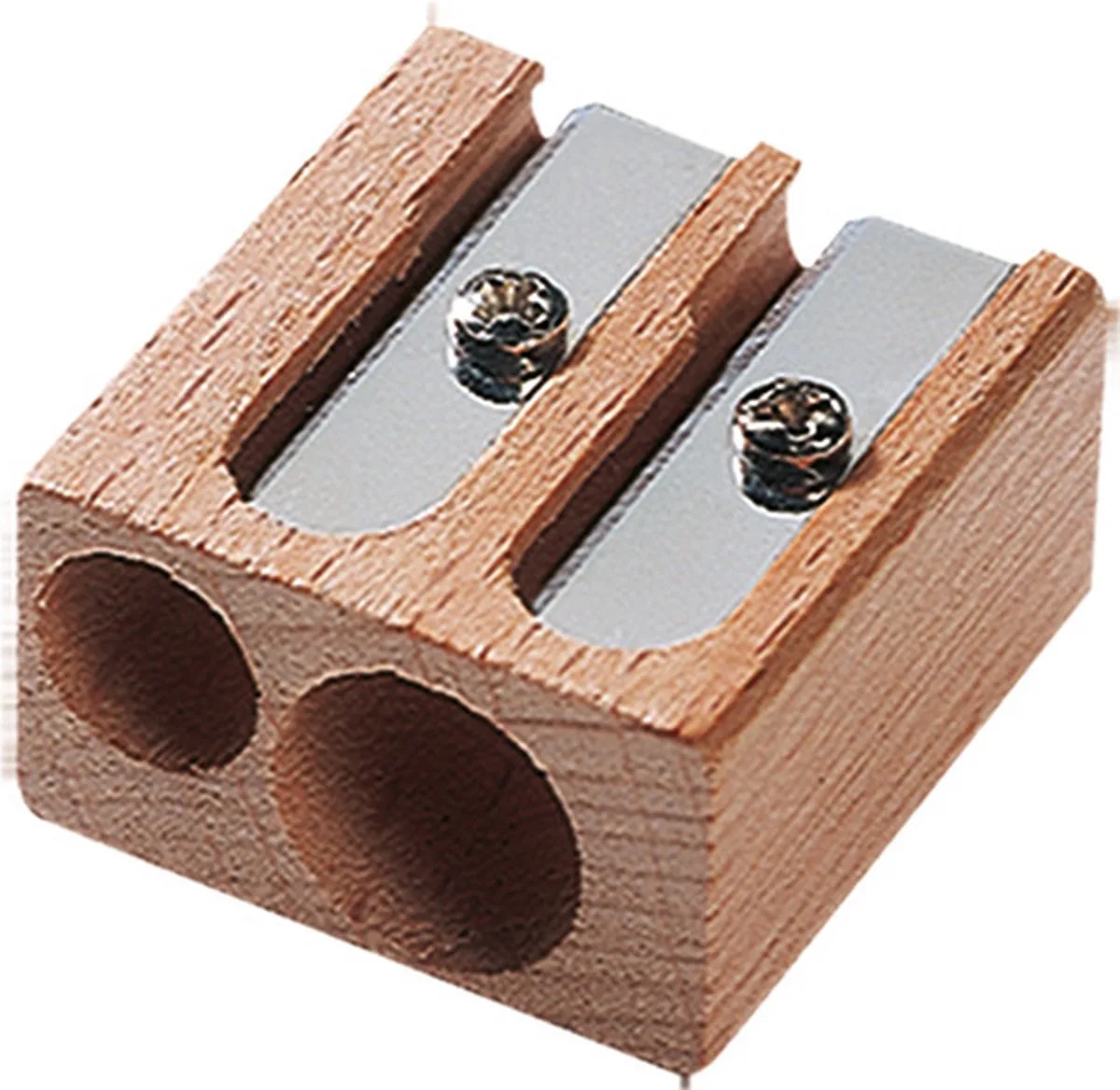 puntenslijper - dubbel - voor diverse potloden - K-1775090 van Kangaro in Hout – productfoto