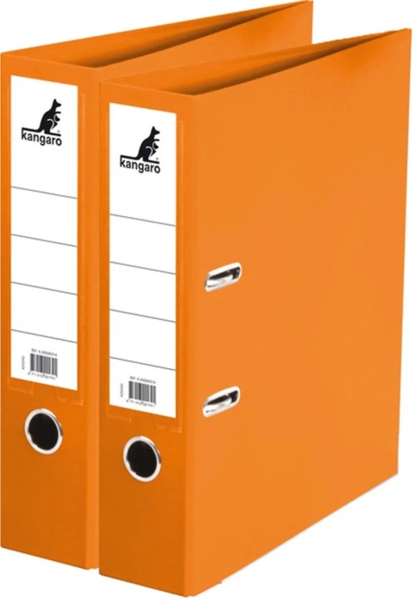 Ringband map/ordners 2 gaats A4 - 2x - 31 x 28 x 7 cm - Documenten/papieren opbergen - Kantoorartikelen van Kangaro in Oranje – productfoto