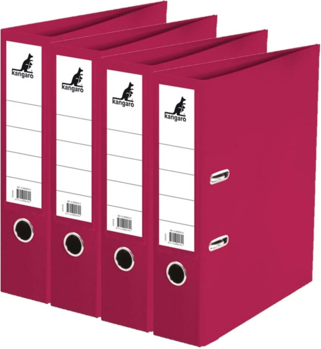 Ringband map/ordners 2 gaats A4 - 4x - rood - 31 x 28 x 7 cm - Documenten/papieren opbergen - Kantoorartikelen van Kangaro in Bordeaux rood – productfoto