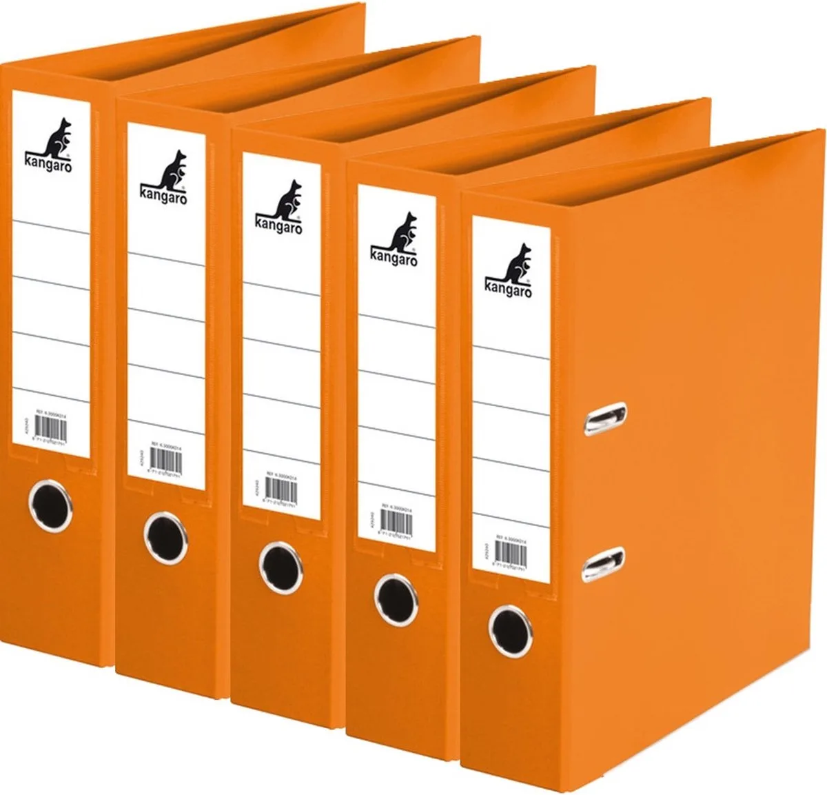 Ringband map/ordners 2 gaats A4 - 5x - 31 x 28 x 7 cm - Documenten/papieren opbergen - Kantoorartikelen van Kangaro in Oranje – productfoto