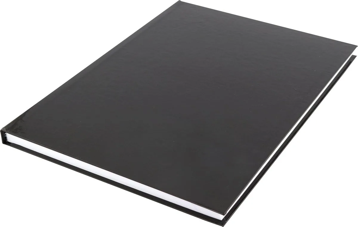 Schoolschriften - A4 - 80 pagina's - harde kaft - gelinieerd - notitieboek van Kangaro in Zwart – productfoto
