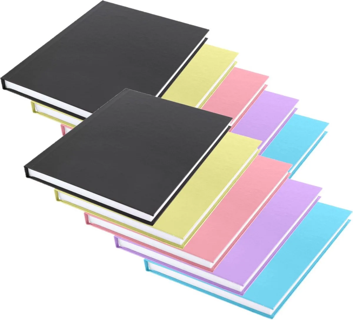 Schriften - 10x - A5 formaat - gekleurd - harde kaft - gelinieerd - schoolschriften - schriften voordeelset de Kangaro en Multicolore – photo produit