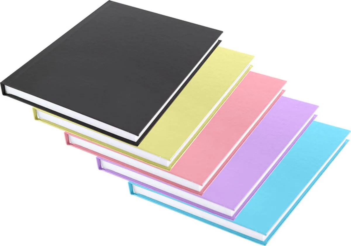 schriften - 5 stuks - A5 - Gelinieerd - Harde kaft fra Kangaro i Sort – produktbillede