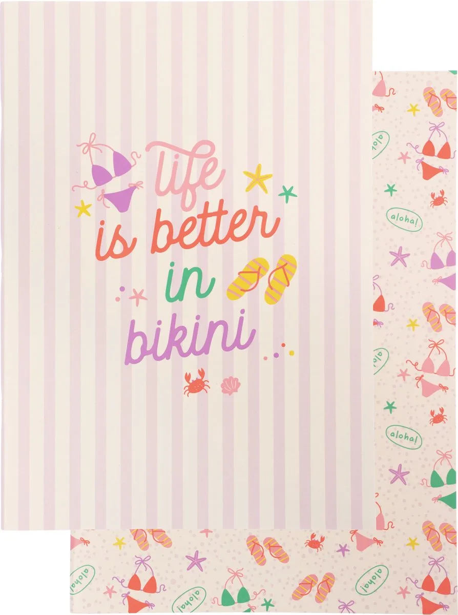 schriften - Beach Happy - A4 - lijn - 4 stuks van Kangaro in Assorti – productfoto