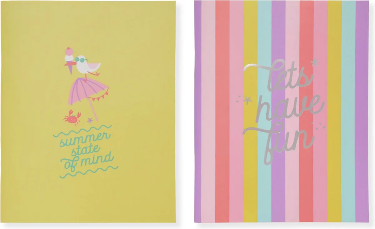 schriften - Beach Happy - A5 - lijn - 4 stuks van Kangaro in Assorti – productfoto