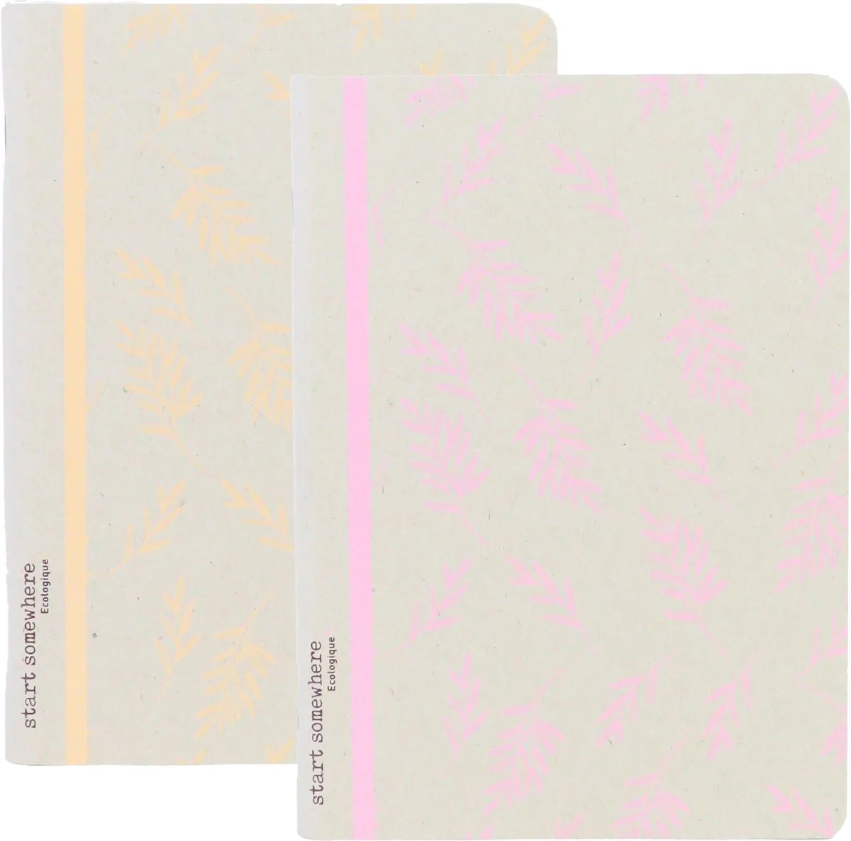 schriften - ECOLOGIQUE - formaat A4 - met ruit 5mm - 2 stuks fra Kangaro i Kraft roze, Kraft oranje A4 ruit – produktbillede