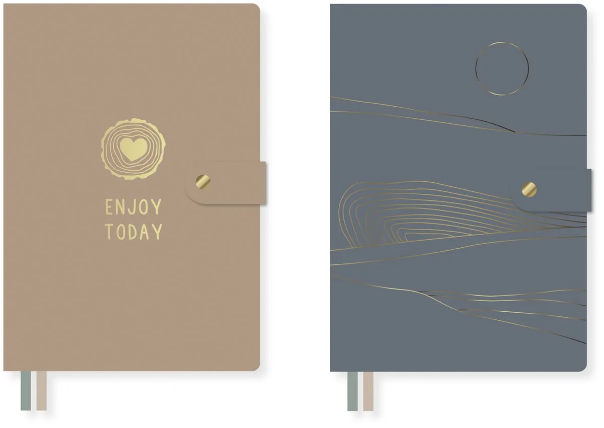Soft Scenes Notitieboek - A6 - softcover - PU - lijn - 80 grams FSC - 160 pagina's - 2 stuks - K-PM01710004 by Kangaro in Assorti – product photo