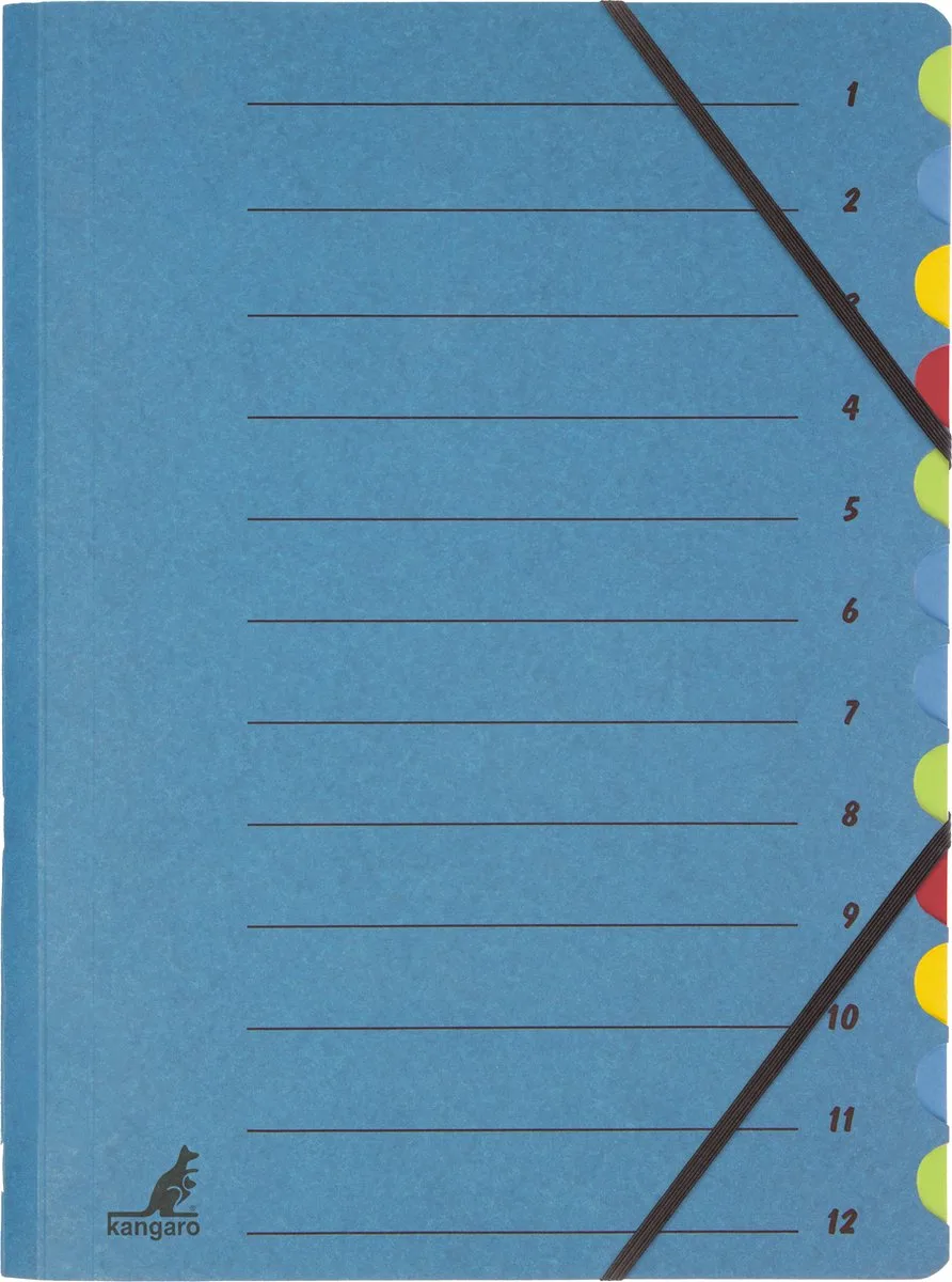 sorteermap - 12 tabs - projectmap de Kangaro en Blauw 12-tabs – photo produit