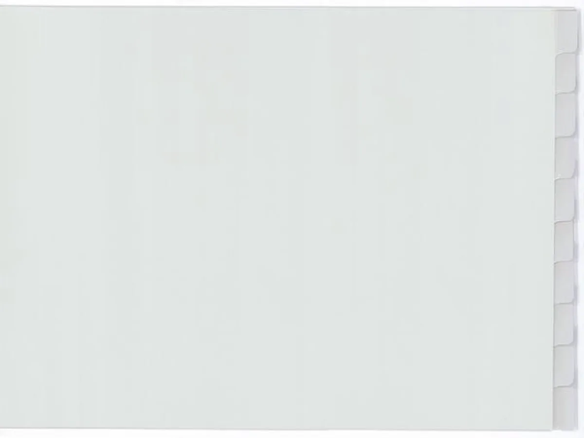 tabbladen - A3 extra breed - 10-delig met venster - PP 120 micron - 4-gaats van Kangaro in Grijs – productfoto
