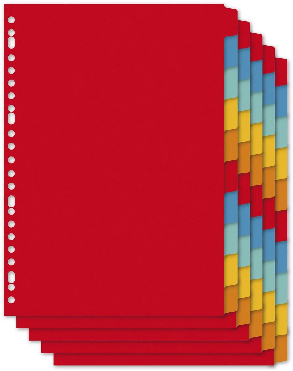 tabbladen A4 - 10-delig - blanco tabs de Kangaro en Assorti 10-delig karton – photo produit