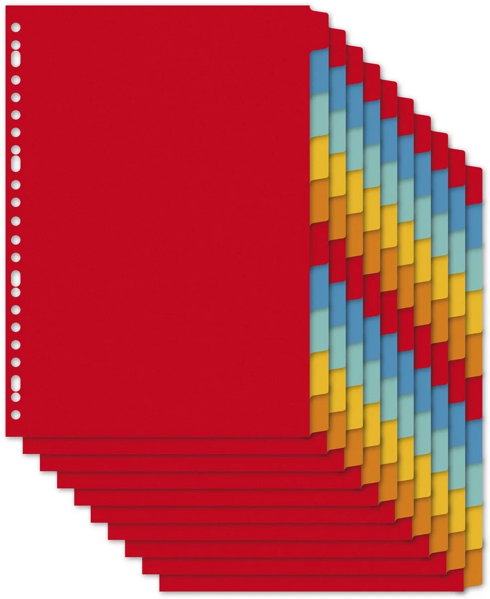 tabbladen A4 - 10-delig - blanco tabs de Kangaro en Assorti 10-delig karton – photo produit