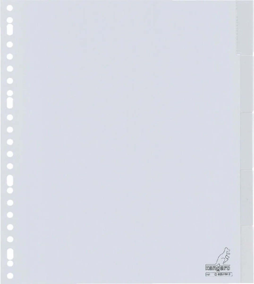 tabbladen A4 - extra breed - 5-delig met venster - PP 120 micron - 23-gaats de Kangaro en Gris – photo produit