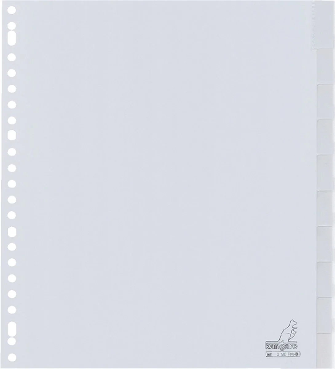tabbladen - A4 - PP 120 micron - 23-gaats - 10-delig venster - extra breed de Kangaro en Gris – photo produit