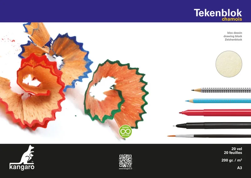 tekenblok - A3 - 200 gram - 20 vel van Kangaro in Chamois – productfoto