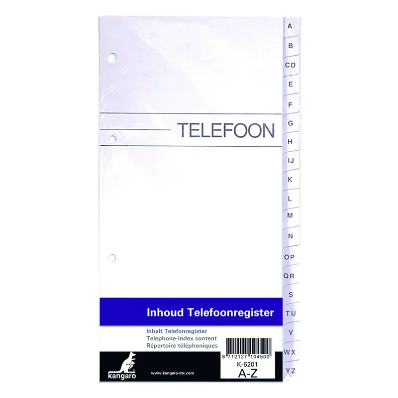 Telefoonregister navulling kan a-z 200x100mm 4r fra Kangaro – produktbillede