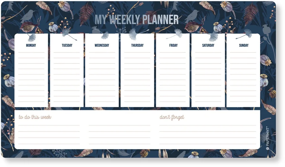 weekplanner - Natural Beauty - 35 x 20 cm de Kangaro en Multicolore – photo produit