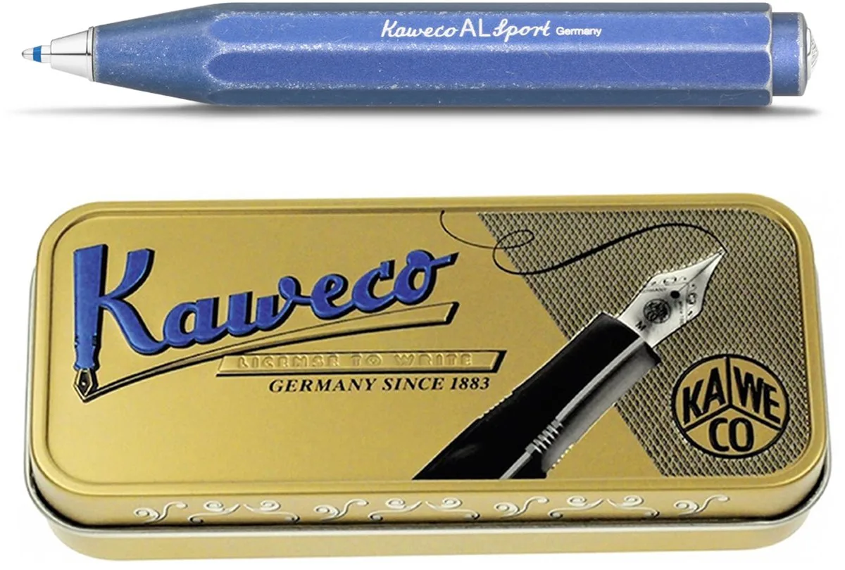 Balpen - Alu Sport - "Stone Washed" fra Kaweco i Blå – produktbillede