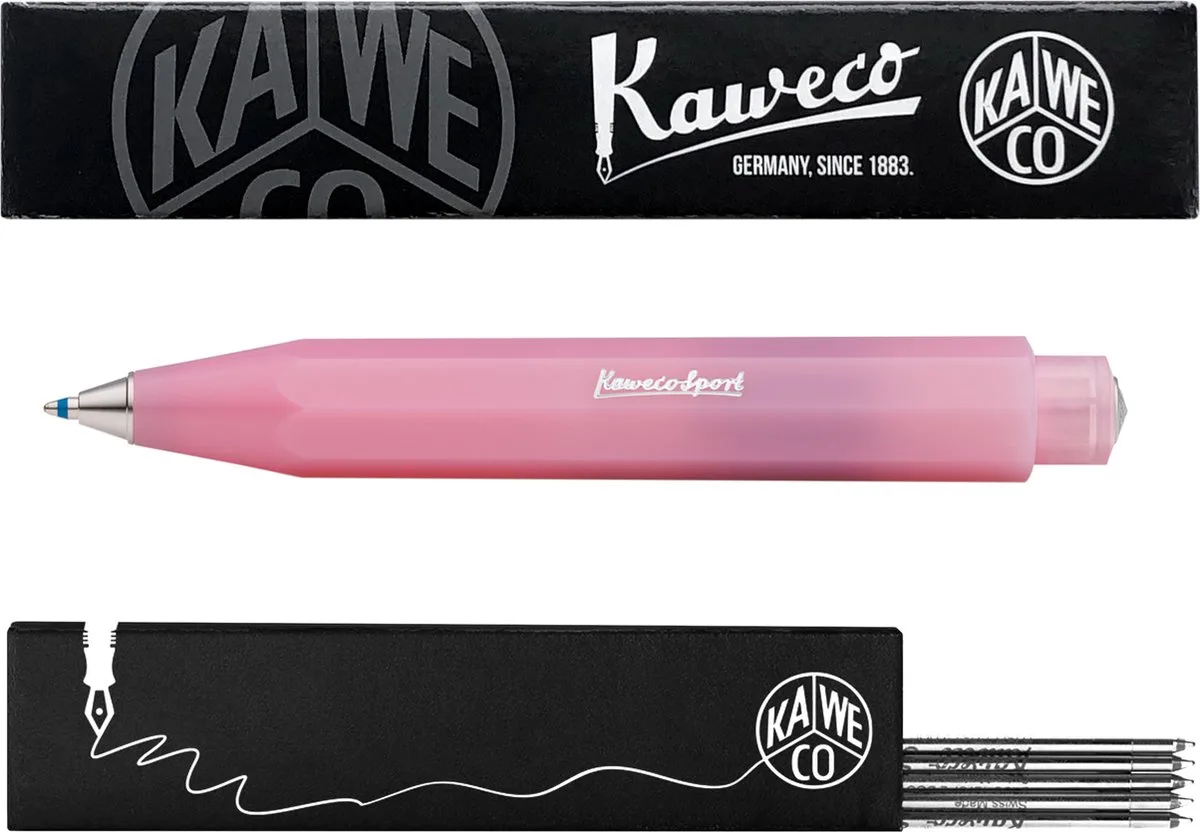 Balpen - Frosted Sport - Blush Pitaya - Met doosje Balpenvullingen MEDIUM Zwart van Kaweco in Roze – productfoto