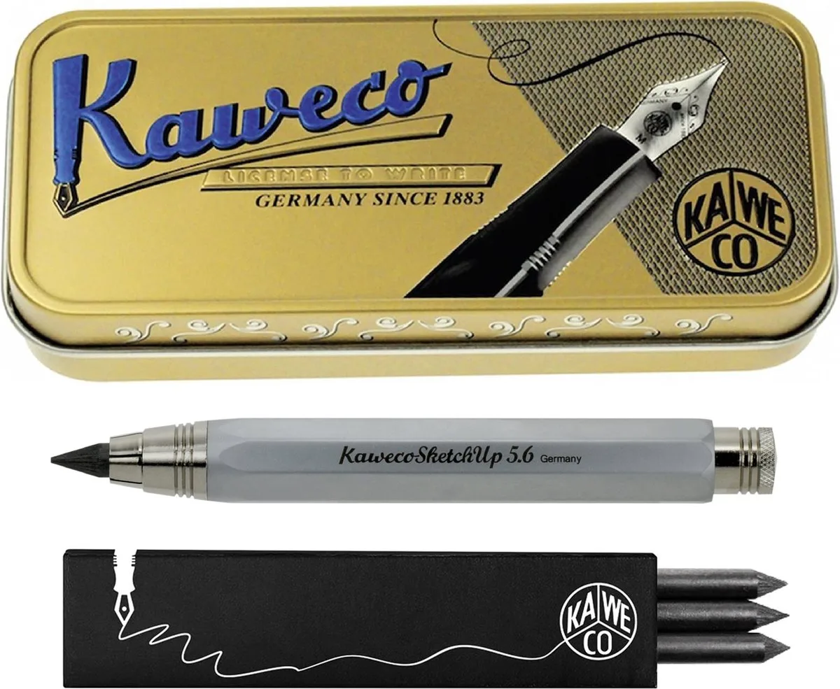 Cadeauset - SKETCH vulpotlood - 5.6 - Vintage Bewaarblikje - Vullingen Zwart de Kaweco en Chrome mat – photo produit