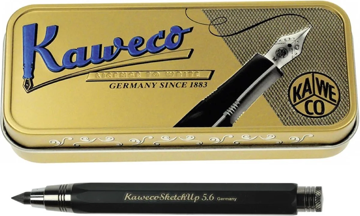 Cadeauset - SKETCH vulpotlood - 5.6 - Vintage Bewaarblikje van Kaweco in Zwart – productfoto