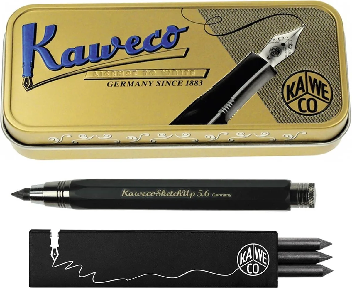 Cadeauset SKETCH vulpotlood met vullingen G in blikje van Kaweco in Zwart – productfoto