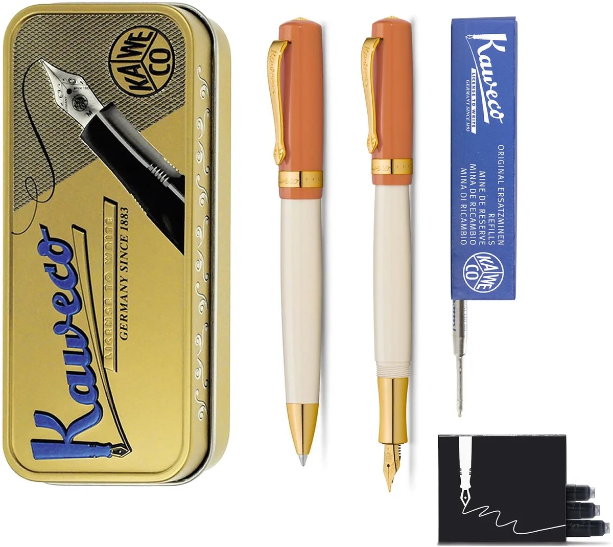 Cadeauset - Student 70's Soul - Vulpen (Medium) - Balpen - extra vullingen fra Kaweco i Orange – produktbillede