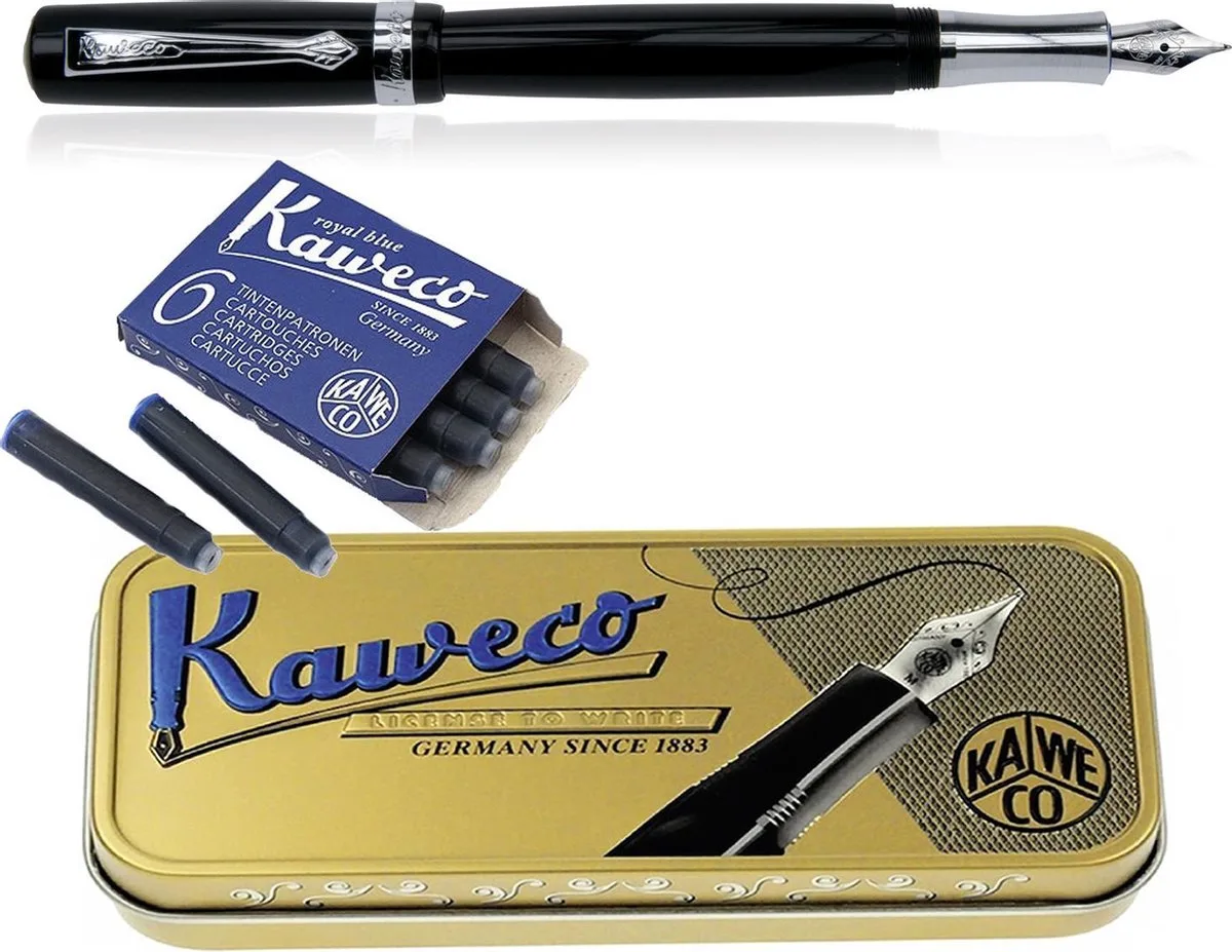Cadeauset Vulpen Student in vintage blikje met vullingen - Medium by Kaweco in Black – product photo