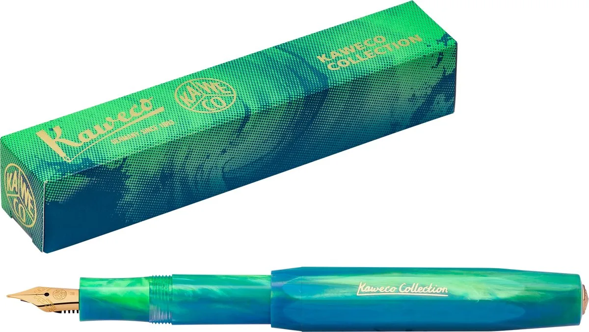 COLLECTION - Vulpen - Fountain Pen Marble Ocean - (MEDIUM) M von Kaweco in Blauw-m – Produktfoto