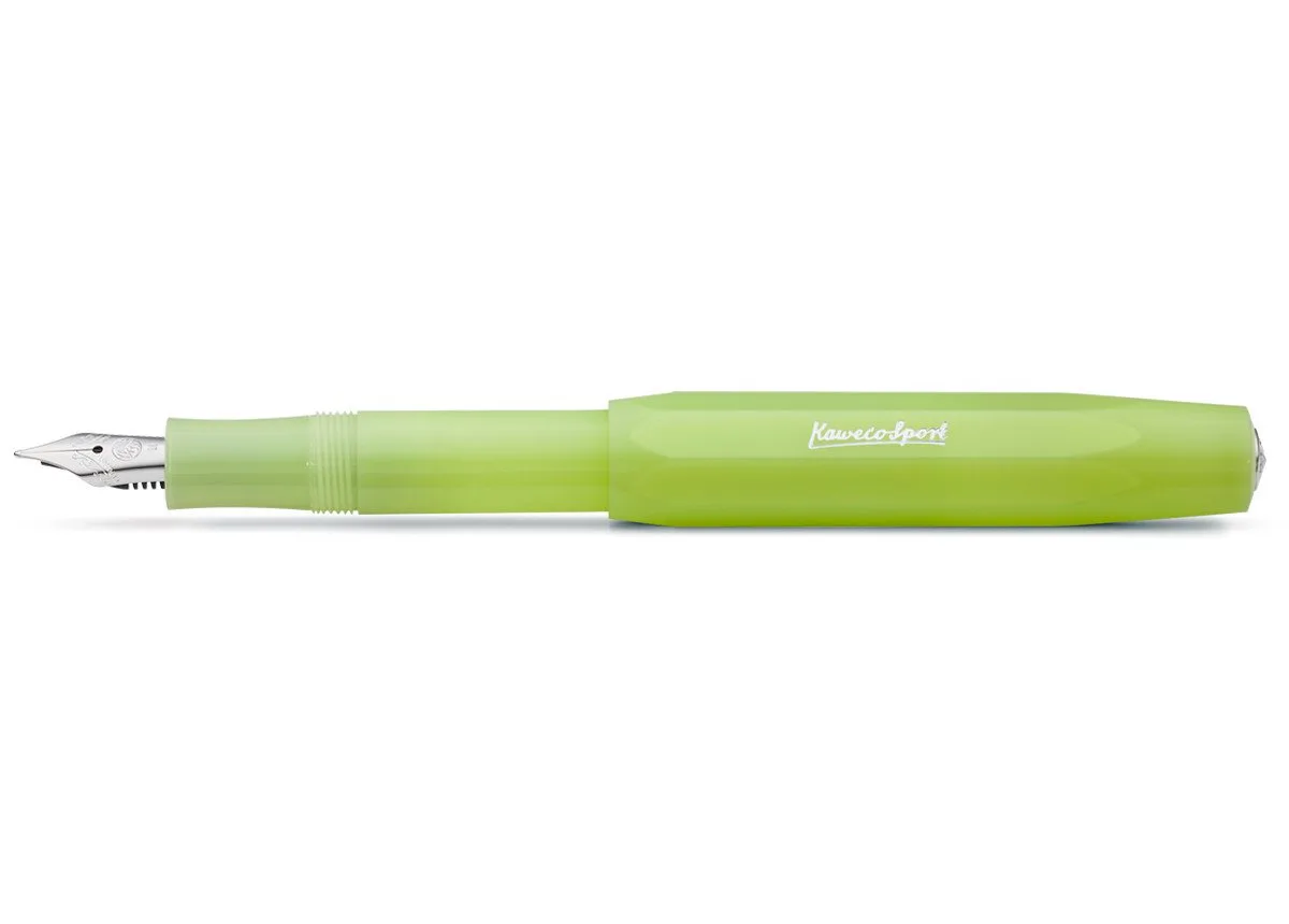 Füllfederhalter Kaweco FROSTED Sport Füllhalter Fine Lime, Medium Stahl blank by Kaweco – product photo