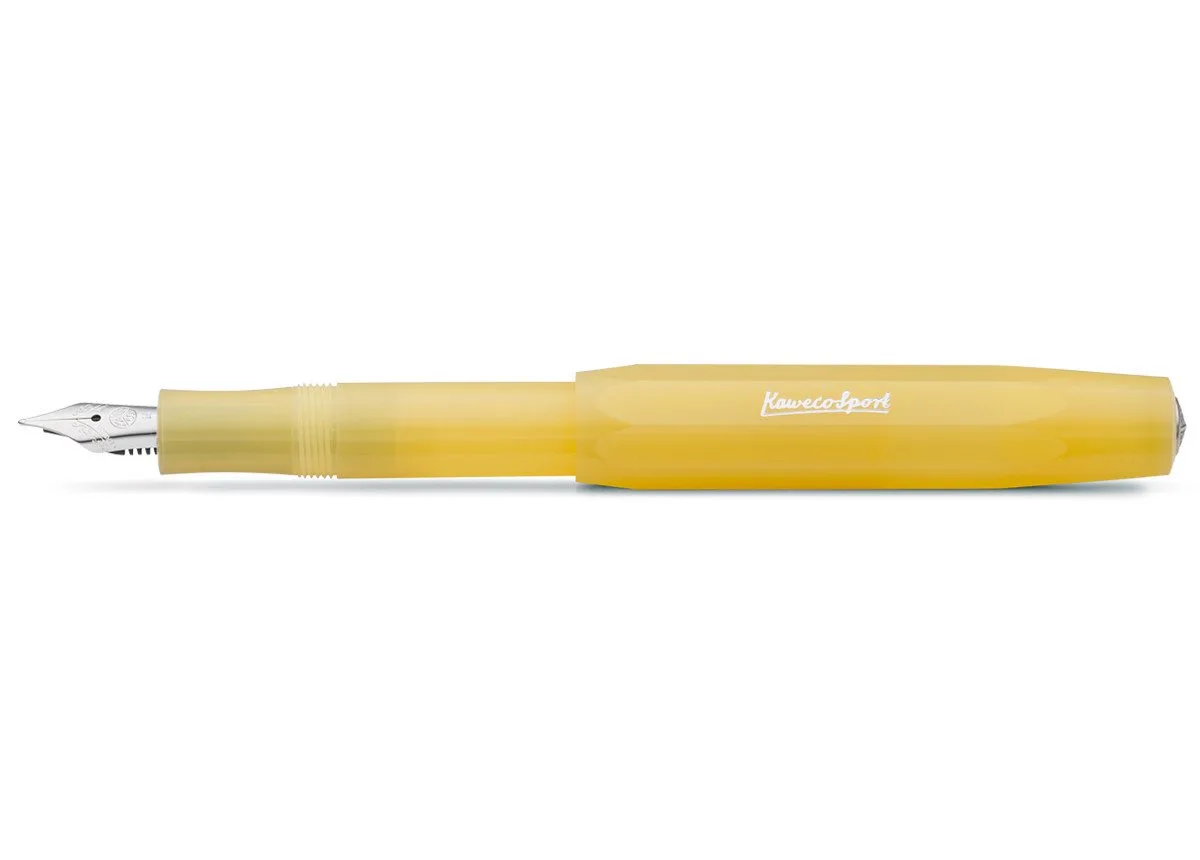 Füllfederhalter Kaweco FROSTED Sport Füllhalter Sweet Banana, Extra Breit Stahl blank by Kaweco – product photo