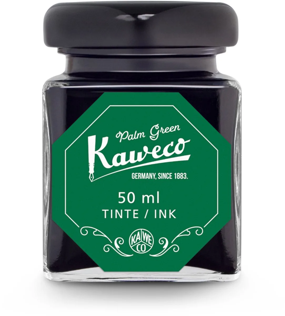 Ink bottle - Palm Green - potje vulpeninkt - originele Kaweco-inkt in 50 ml glas fra Kaweco i Grøn – produktbillede