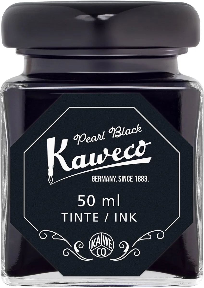 Ink bottle - Pearl Black - potje vulpeninkt - Zwarte originele Kaweco-inkt in 50 ml glas fra Kaweco i Sort – produktbillede