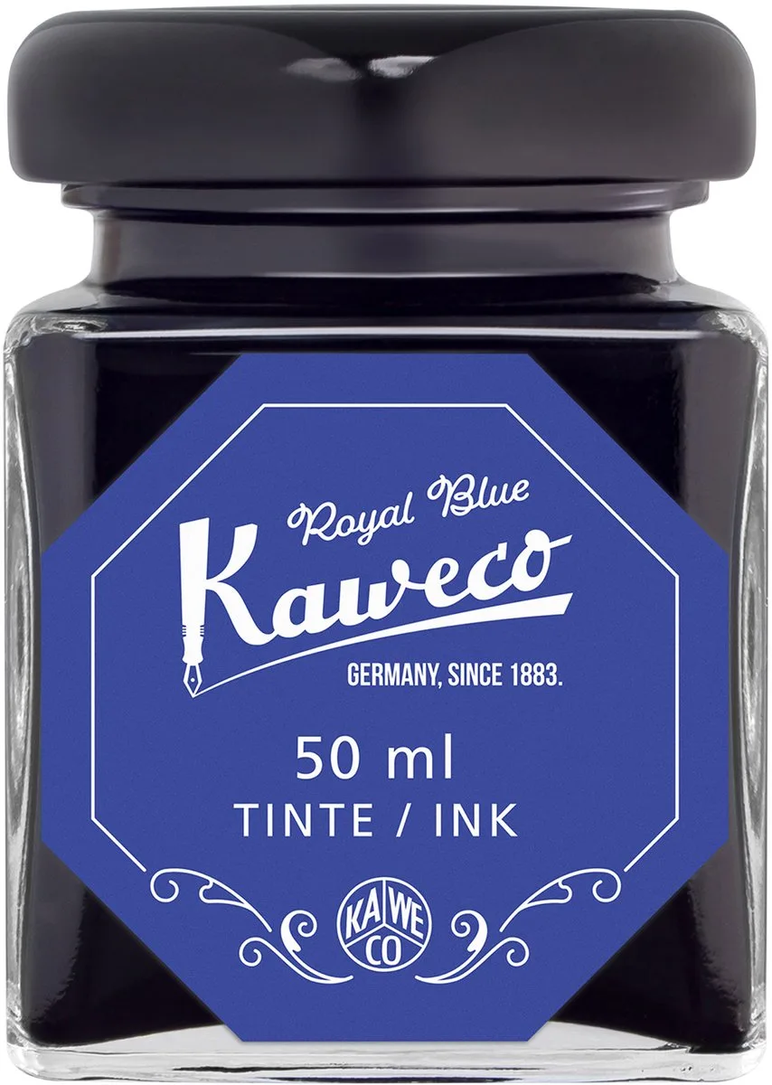 Ink bottle - Royal Blue - potje vulpeninkt - Blauwe originele Kaweco-inkt in 50 ml glas Royal Blue fra Kaweco i Blå – produktbillede