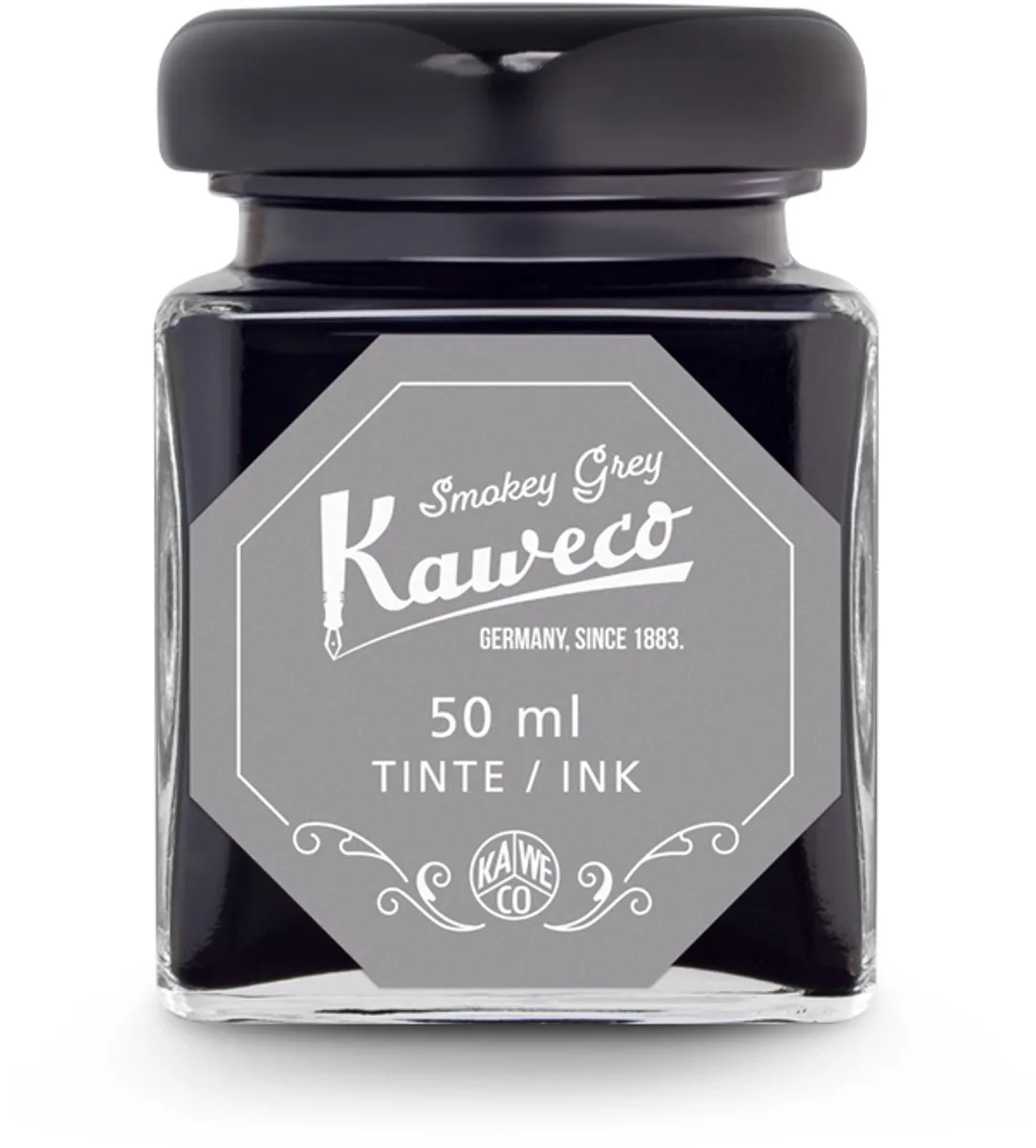 Ink bottle - Smokey Grey - potje vulpeninkt - Grijze originele Kaweco-inkt in 50 ml glas fra Kaweco i Grå – produktbillede